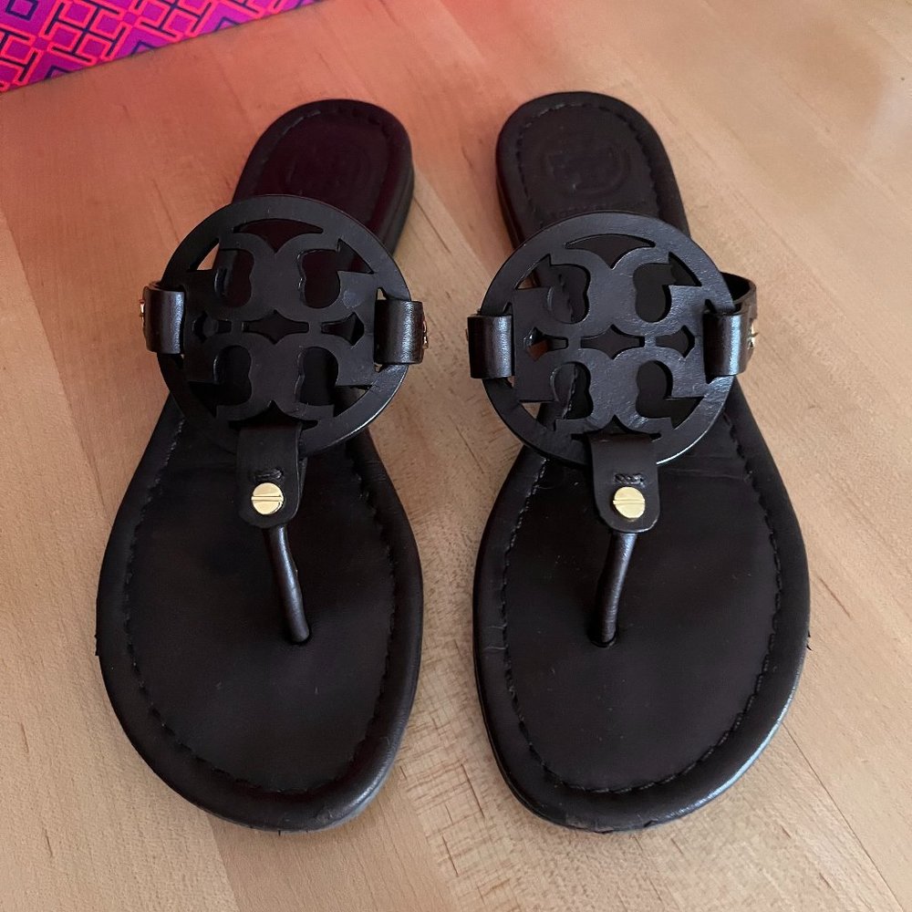 Tory Burch Coconut Brown Miller Sandals Size 6
